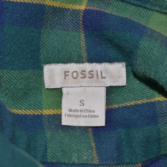 Fossil Flannel Button Down Shirt Plaid Size Small - Picture 4 of 4